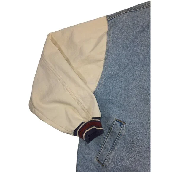 Vintage Bum Equipment Jacket Men's Varsity Bomber Denim Letterman Size L